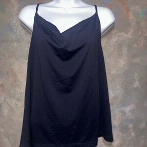 Elegant Black Women's Cowl Neck Tank Top